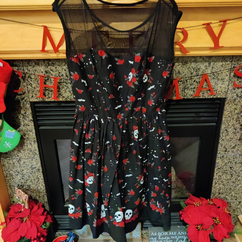 Hell Bunny Skulls and Roses Dress